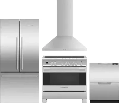 4 Piece Package Includes Refrigerator, Range, Hood And Dishwasher